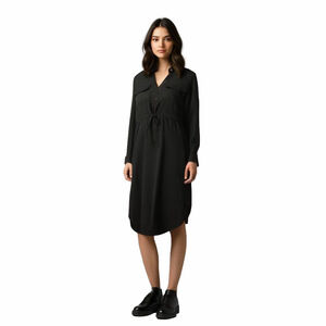 Motherhood Maternity Black Button Front Tie Waist Two Pockets Dress Size Small